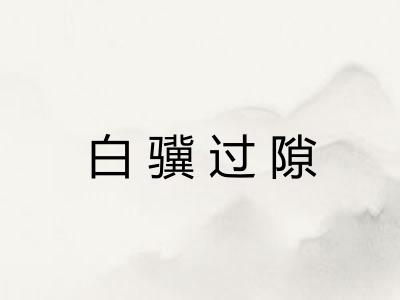 白骥过隙