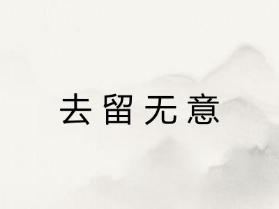 去留无意