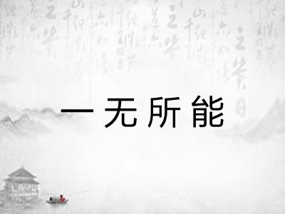 一无所能
