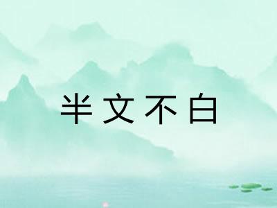 半文不白