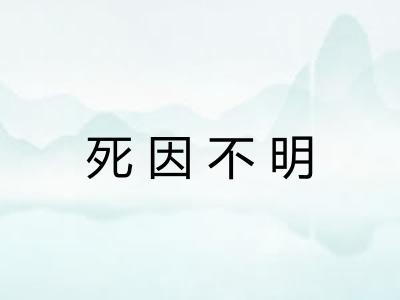 死因不明