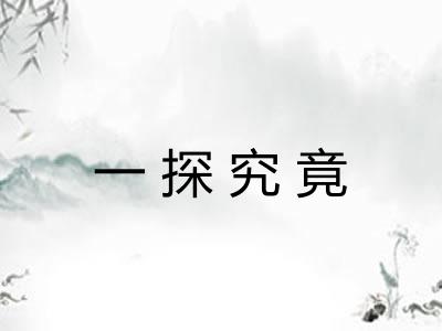 一探究竟