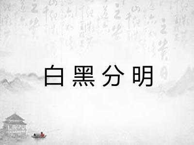白黑分明