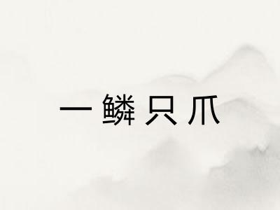 一鳞只爪