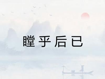 瞠乎后已