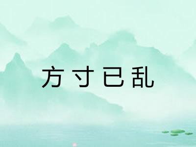 方寸已乱