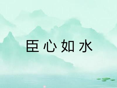 臣心如水
