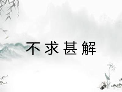 不求甚解