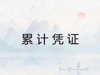 累计凭证