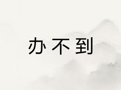 办不到
