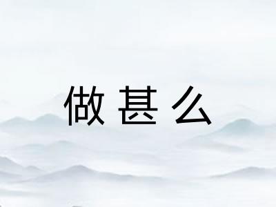 做甚么