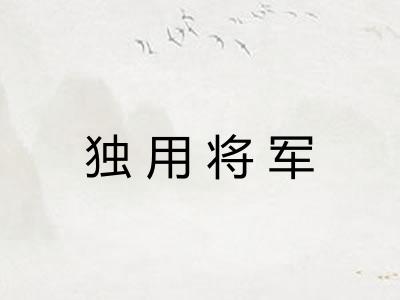独用将军