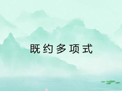 既约多项式