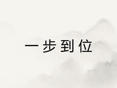 一步到位
