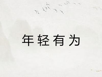 年轻有为