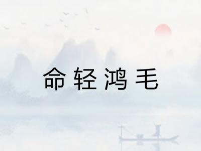命轻鸿毛