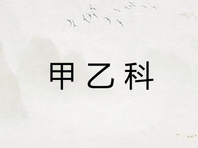 甲乙科
