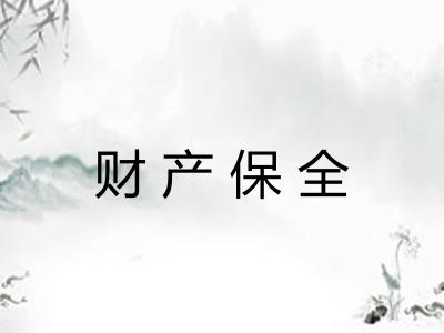 财产保全