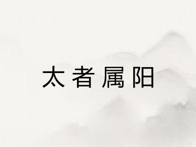 太者属阳