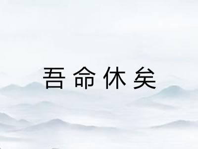 吾命休矣