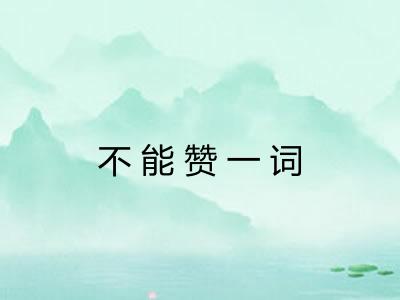 不能赞一词