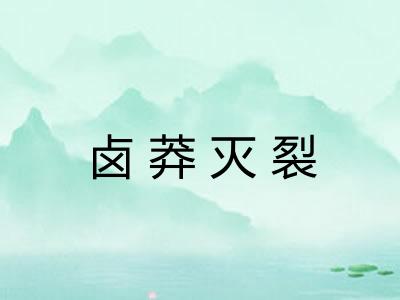 卤莽灭裂