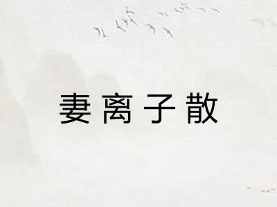 妻离子散