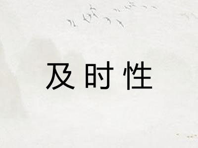 及时性
