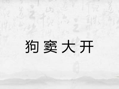 狗窦大开