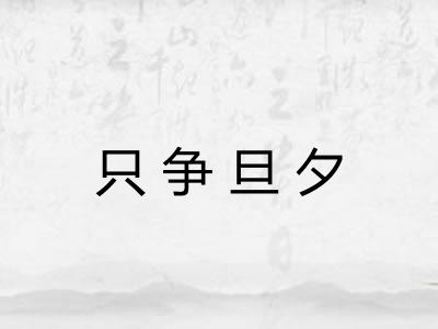 只争旦夕