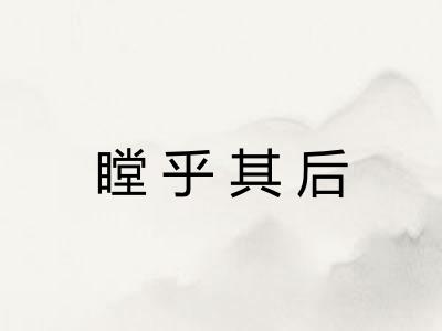 瞠乎其后