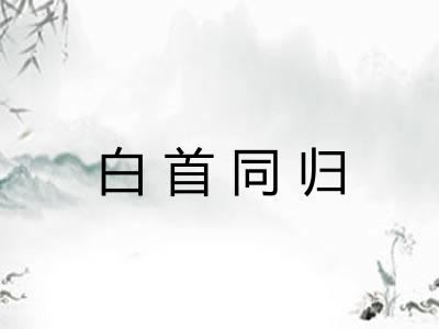 白首同归