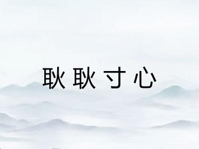 耿耿寸心