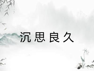 沉思良久