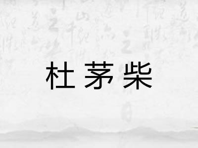 杜茅柴