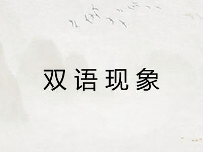 双语现象