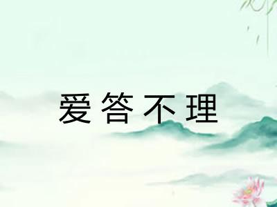 爱答不理