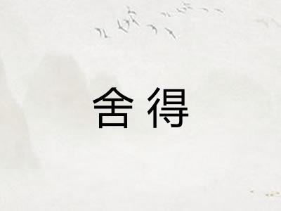 舍得