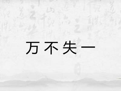 万不失一
