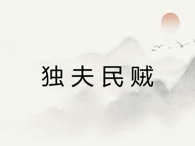 独夫民贼