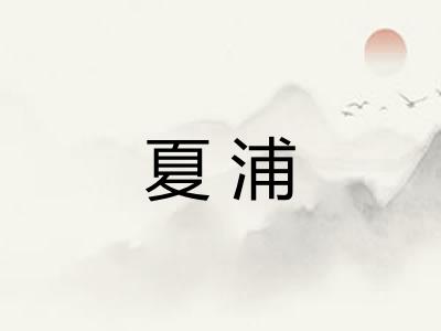 夏浦