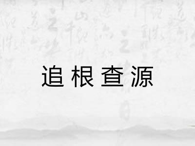 追根查源