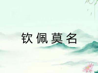钦佩莫名