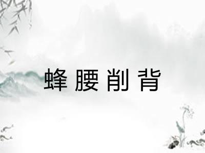 蜂腰削背