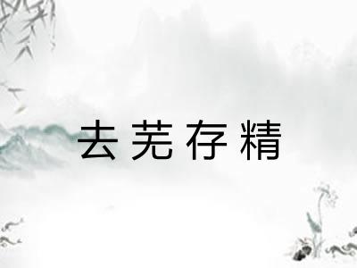去芜存精