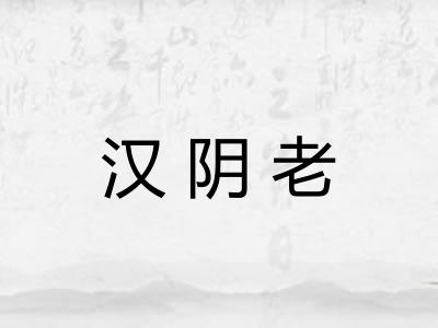 汉阴老