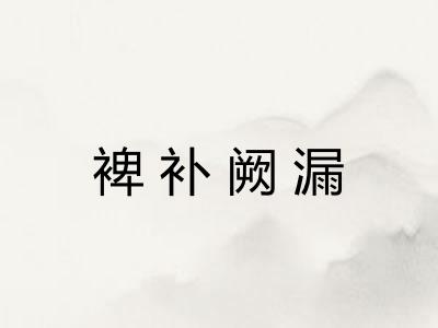 裨补阙漏