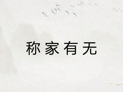 称家有无