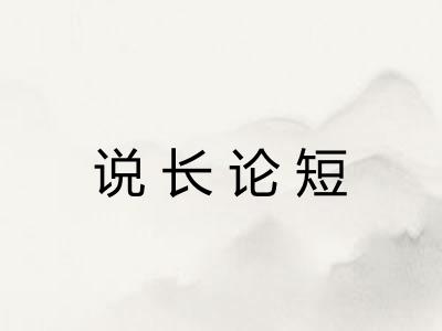 说长论短