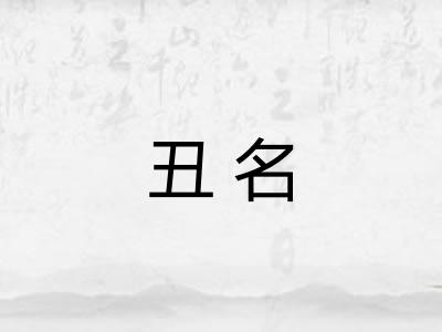 丑名